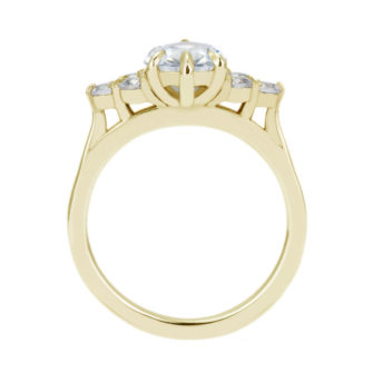 Moissanite Engagement Ring Pear Cut With Diamond Cluster - Image 8