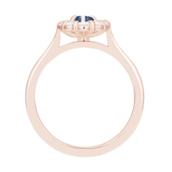 Oval Cut Blue Moissanite Engagement Ring With Diamond Halo - Image 8