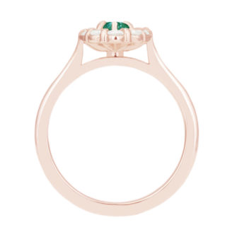 Oval Cut Green Moissanite Engagement Ring With Diamond Halo - Image 8