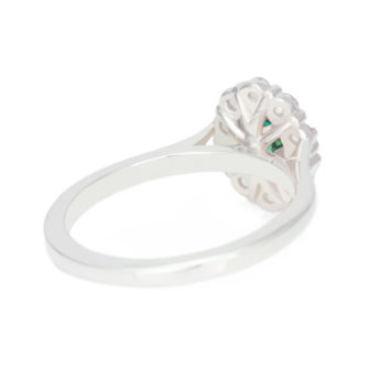 Oval Cut Green Moissanite Engagement Ring With Diamond Halo - Image 6