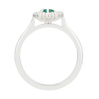 Oval Cut Green Moissanite Engagement Ring With Diamond Halo - Image 5