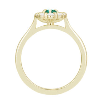 Oval Cut Green Moissanite Engagement Ring With Diamond Halo - Image 2
