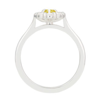 Oval Cut Yellow Moissanite Engagement Ring With Diamond Halo - Image 5