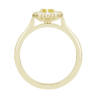 Oval Cut Yellow Moissanite Engagement Ring With Diamond Halo - Image 8