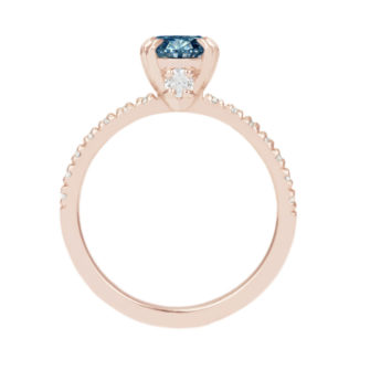 Blue Moissanite Engagement Ring Half Eternity Hidden Stone - Image 8
