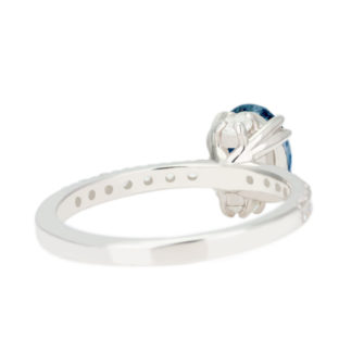 Blue Moissanite Engagement Ring Half Eternity Hidden Stone - Image 6