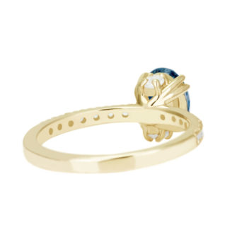 Blue Moissanite Engagement Ring Half Eternity Hidden Stone - Image 3
