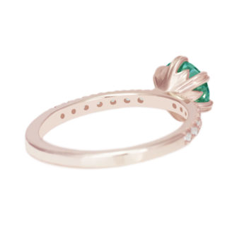 Green Moissanite Engagement Ring Half Eternity Pavé - Image 3