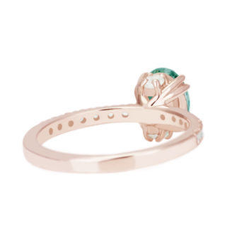 Green Moissanite Engagement Ring Half Eternity Hidden Stone - Image 6