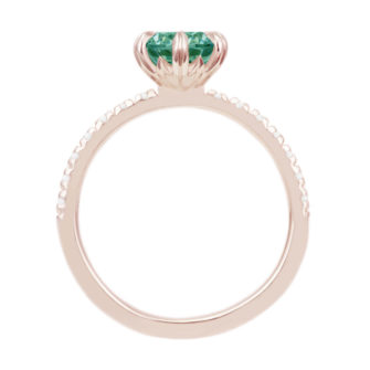 Green Moissanite Engagement Ring Half Eternity Pavé - Image 2