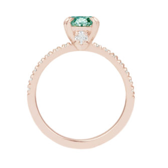 Green Moissanite Engagement Ring Half Eternity Hidden Stone - Image 5