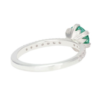 Green Moissanite Engagement Ring Half Eternity Pavé - Image 6