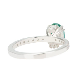 Green Moissanite Engagement Ring Half Eternity Hidden Stone - Image 9