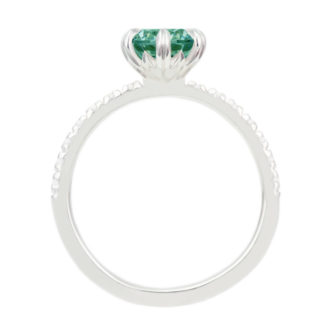 Green Moissanite Engagement Ring Half Eternity Pavé - Image 5