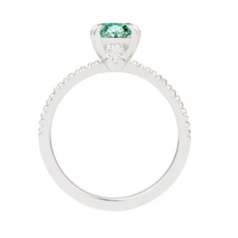 Green Moissanite Engagement Ring Half Eternity Hidden Stone - Image 8