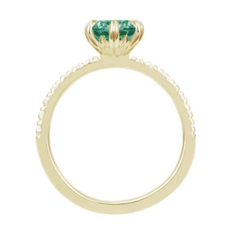 Green Moissanite Engagement Ring Half Eternity Pavé - Image 8