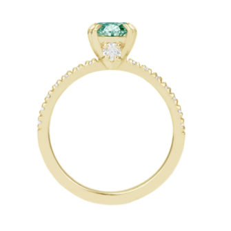 Green Moissanite Engagement Ring Half Eternity Hidden Stone - Image 2