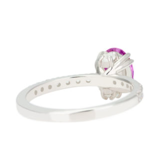 Pink Moissanite Engagement Ring Half Eternity Hidden Stone - Image 9