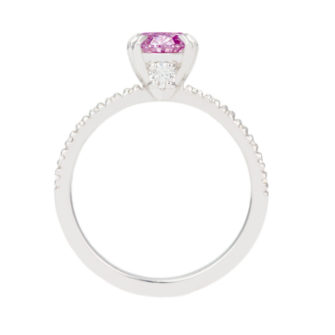 Pink Moissanite Engagement Ring Half Eternity Hidden Stone - Image 8
