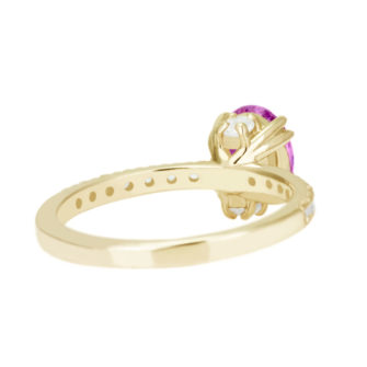 Pink Moissanite Engagement Ring Half Eternity Hidden Stone - Image 6