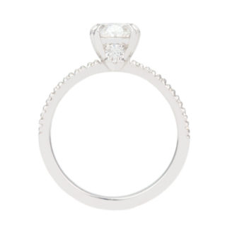 Moissanite Engagement Ring Half Eternity Hidden Stone - Image 2