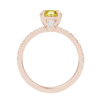 Yellow Moissanite Engagement Ring Half Eternity Hidden Stone - Image 5