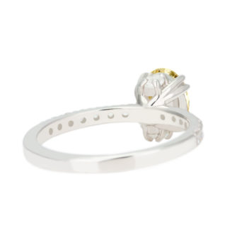 Yellow Moissanite Engagement Ring Half Eternity Hidden Stone - Image 3