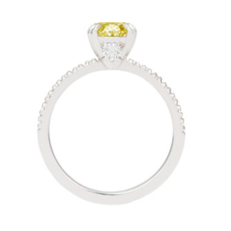 Yellow Moissanite Engagement Ring Half Eternity Hidden Stone - Image 2