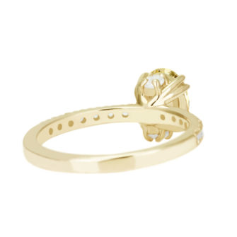 Yellow Moissanite Engagement Ring Half Eternity Hidden Stone - Image 9