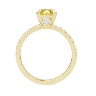 Yellow Moissanite Engagement Ring Half Eternity Hidden Stone - Image 8