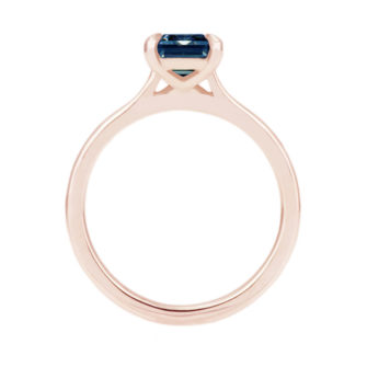 Blue Moissanite Engagement Ring Emerald Cut Solitaire - Image 8