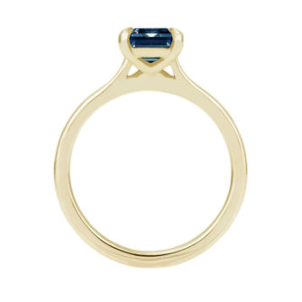 Blue Moissanite Engagement Ring Emerald Cut Solitaire - Image 2