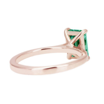 Green Moissanite Engagement Ring Emerald Cut Solitaire - Image 6