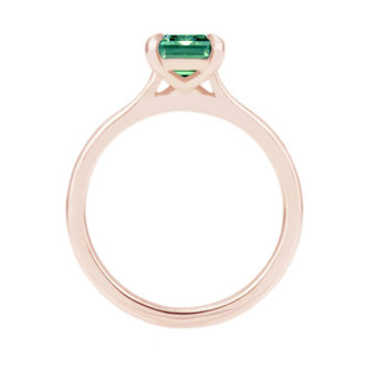 Green Moissanite Engagement Ring Emerald Cut Solitaire - Image 5