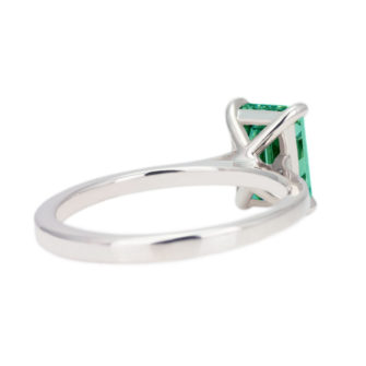 Green Moissanite Engagement Ring Emerald Cut Solitaire - Image 9