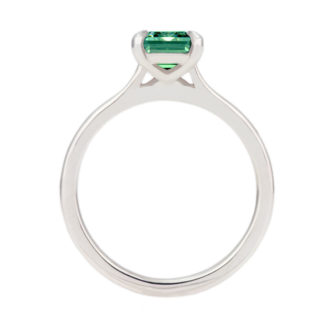 Green Moissanite Engagement Ring Emerald Cut Solitaire - Image 8