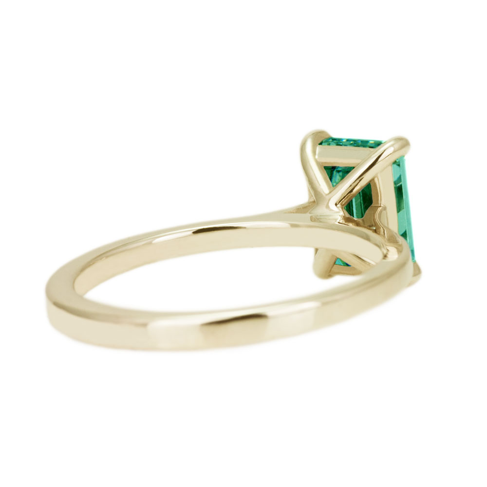 Green Moissanite and Green Jade Solitaire Ring