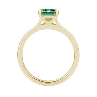 Green Moissanite Engagement Ring Emerald Cut Solitaire - Image 2