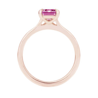 Pink Moissanite Engagement Ring Emerald Cut Solitaire - Image 2