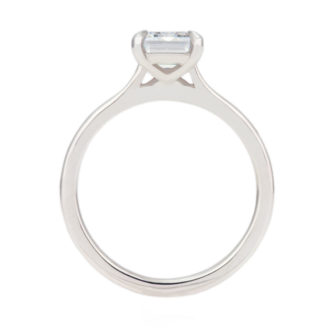 Moissanite Engagement Ring Emerald Cut Solitaire - Image 2