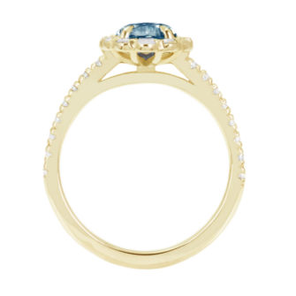 Blue Pear Cut Moissanite Engagement Ring Diamond Halo - Image 5