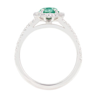 Green Pear Cut Moissanite Engagement Ring Diamond Halo - Image 2