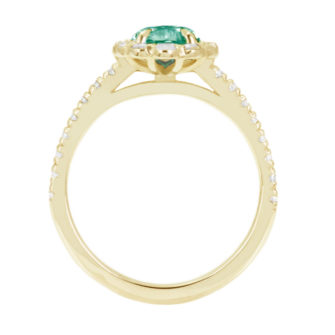 Green Pear Cut Moissanite Engagement Ring Diamond Halo - Image 5