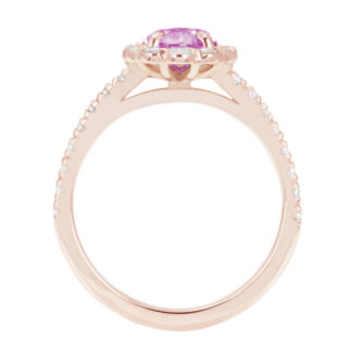 Pink Pear Cut Moissanite Engagement Ring Diamond Halo - Image 5