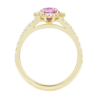 Pink Pear Cut Moissanite Engagement Ring Diamond Halo - Image 8