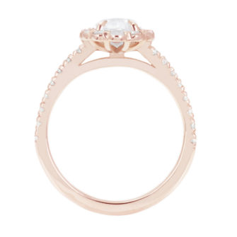 Pear Cut Moissanite Engagement Ring Diamond Halo - Image 2