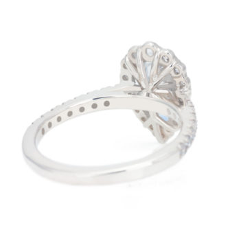 Pear Cut Moissanite Engagement Ring Diamond Halo - Image 6