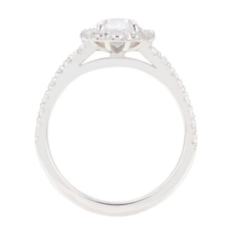Pear Cut Moissanite Engagement Ring Diamond Halo - Image 5