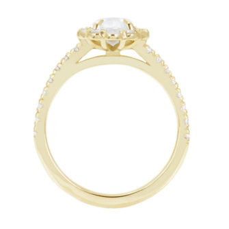 Pear Cut Moissanite Engagement Ring Diamond Halo - Image 8