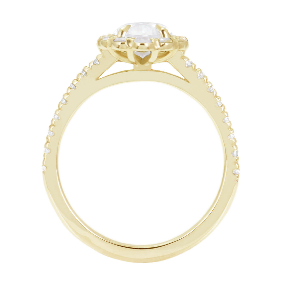 Moissanite Engagement Ring Diamond Halo